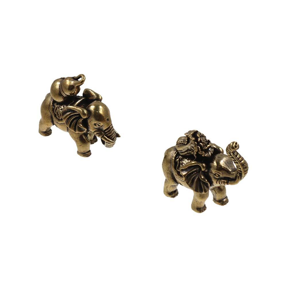 Solid Brass Elephant Miniatures Handicrafts Copper Animal Sculpture  Decor Accessories