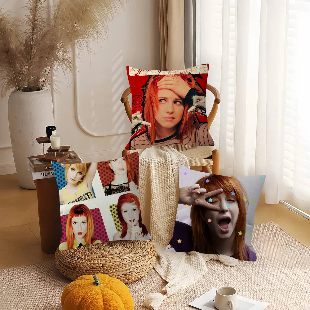 H-Hayley Williams Cantora Almofada de Escritório Fronha Capa de Almofada de Carro 45X45cm Fronha Lombar Fronha de Sofá