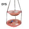 Utendørs hengende fuglebadekar Hummingbird Badekar Duell Layer Wildbird Mateskål for hage Bakgård Patio Dekor