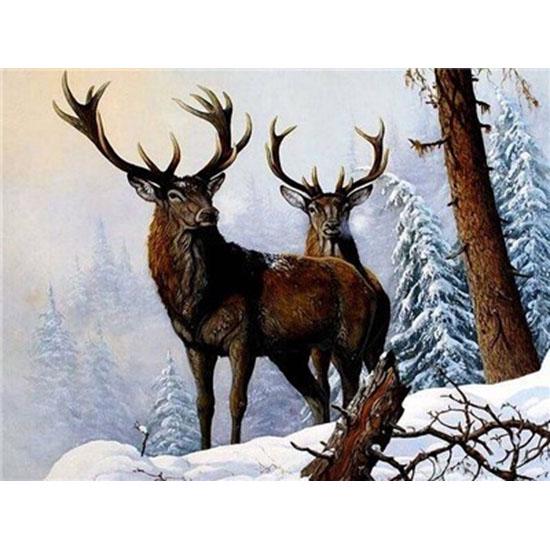 Huacan Full Square Diamond Painting Landscape Diamond Embroidery Snow Scene Picture Rhinestone Mosaic Painting