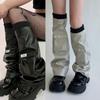 Womens PU Leathers Leg Warmers Long Leg Sleeve Socks Warm Adult Girls Boot Socks Party Casual Streetwear