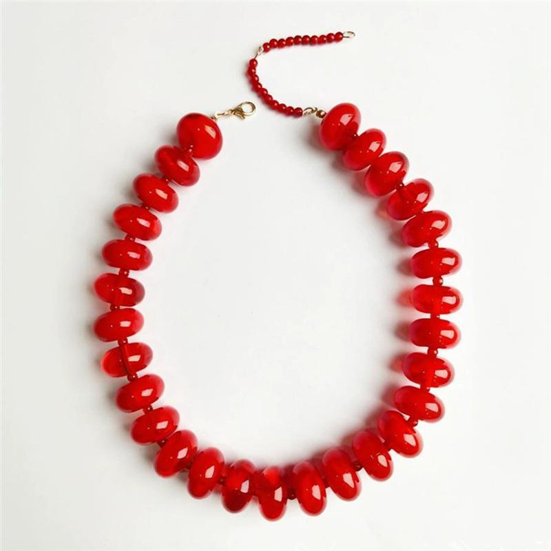 Collana Casual alla Moda con Perline in Resina Dopamina Charms Gioielli Chunky Adatta per Donne Uso Quotidiano Vacanze