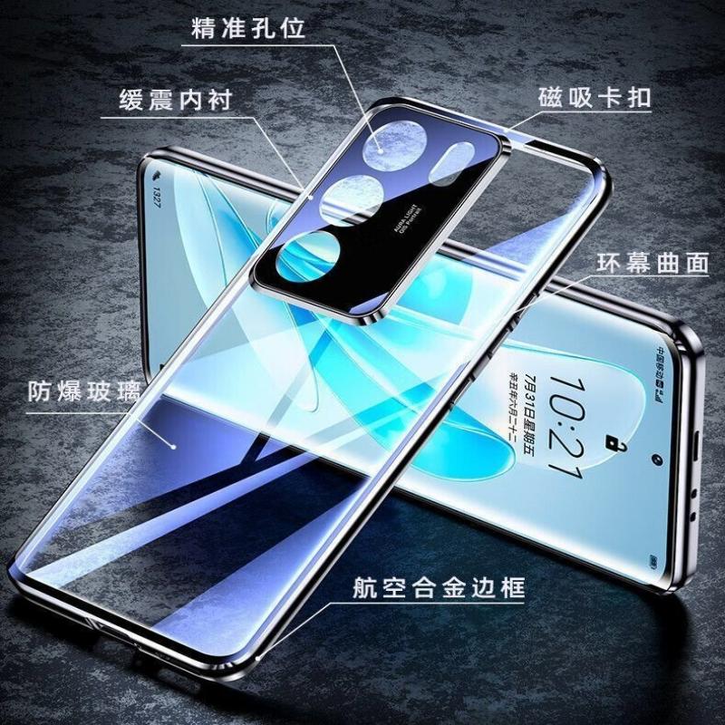 Pełne etui 360 do Vivo V29 5G V27 Pro V27E V25 V23 Dwustronna adsorpcja magnetyczna Metalowa obudowa Hartowane szkło Przezroczyste etui na telefon