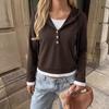 2026 Autumn/Winter Women's Slim Fit Faux Two-Piece Hooded Sweatshirt