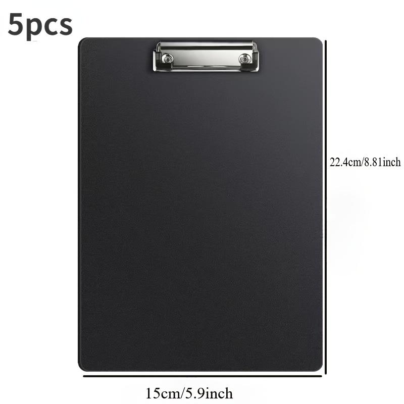 5pcs Durable A5 Clipboard Set | Plastic Writing Boards, Data Folder Clipboards for Bills, Invoices, and Service Forms