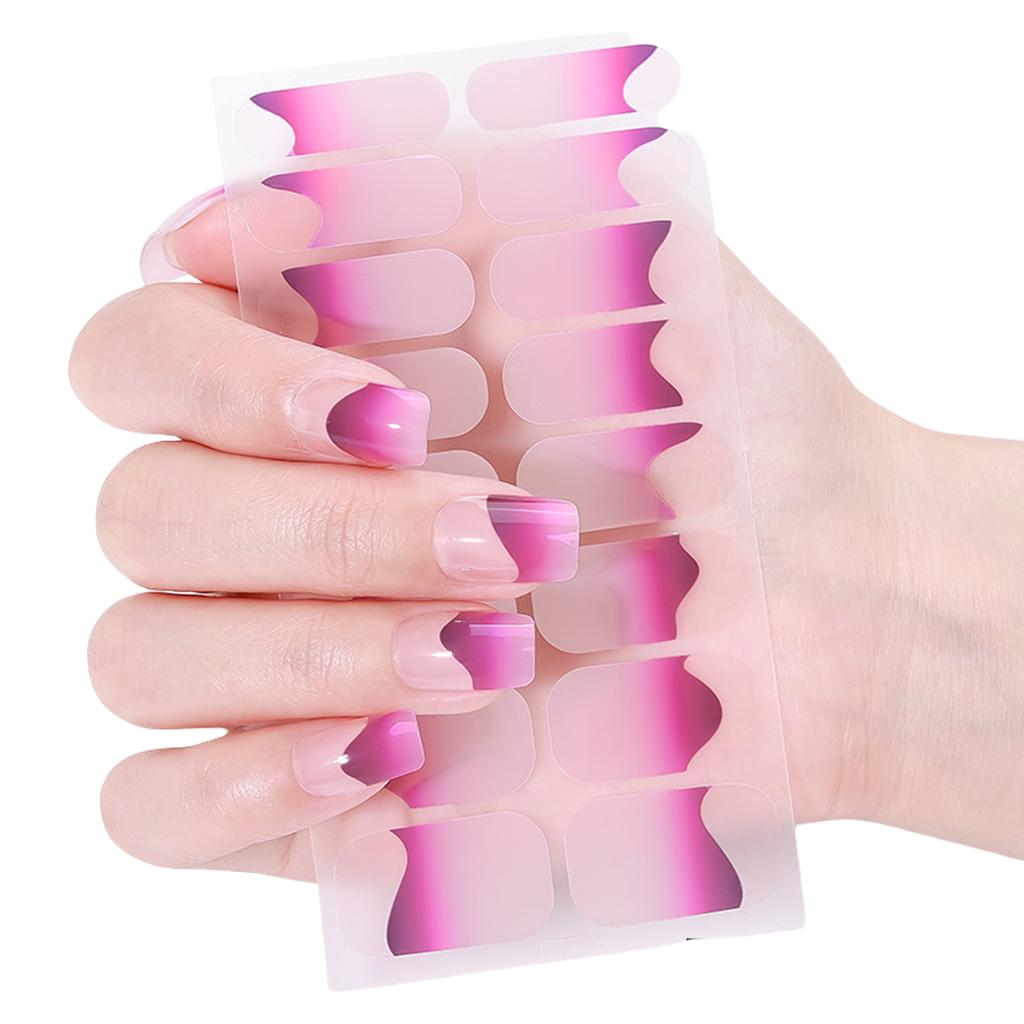 Trendy Nails Polish Wraps Gels Nail Strips French Tip Gels Nail Sticker Gradient Gels Nail Wraps Nail Art Decoration
