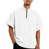Men's Lightweight Golf Polo Shirt Short Sleeve Windproof Water-Resistant Training Top with Half-Zip Collar for Outdoor Sports