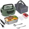 Electric Lunch Box For Adults, 80W Heated Lunch Box Portable Food Warmer Lunch Box For Work/Men/Car/Trucleakproof 2 Compartments