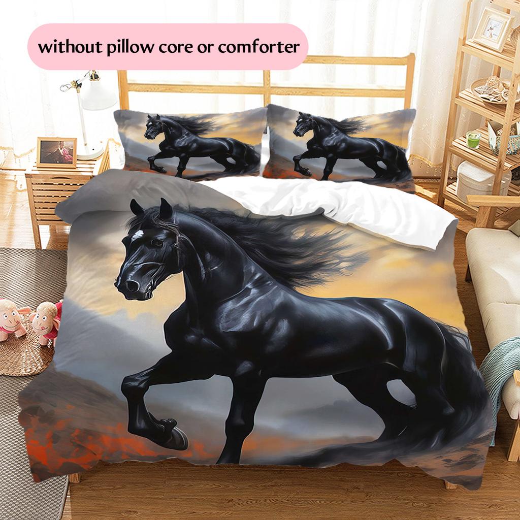 1PC Horse Bedding Quilt Set Quilt Cover Pillowcase Home Decoration Birthday Gift (1 * duvet cover + 15 * pillowcase, without core)