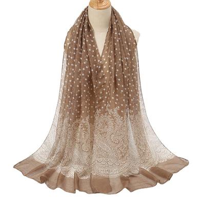Vintage Farbverlauf Gepunkteter Baumwollschal Schal Dame Vielseitiges Weiches Tuch Pashminas Stola Bufandas Muslimischer Hijab