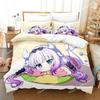 Zestaw pościeli z nadrukiem D Miss Kobayashis Dragon Maid Anime Kanna Poszewka na kołdrę Podwójna Twin Pełna Queen King dla dorosłych i dzieci Poszewka na kołdrę