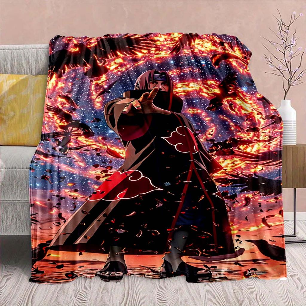 Naruto Anime Flannel Blanket - Soft Warm Perfect for Sofa, Bedding Camping Travel Office Home Decor -QJY