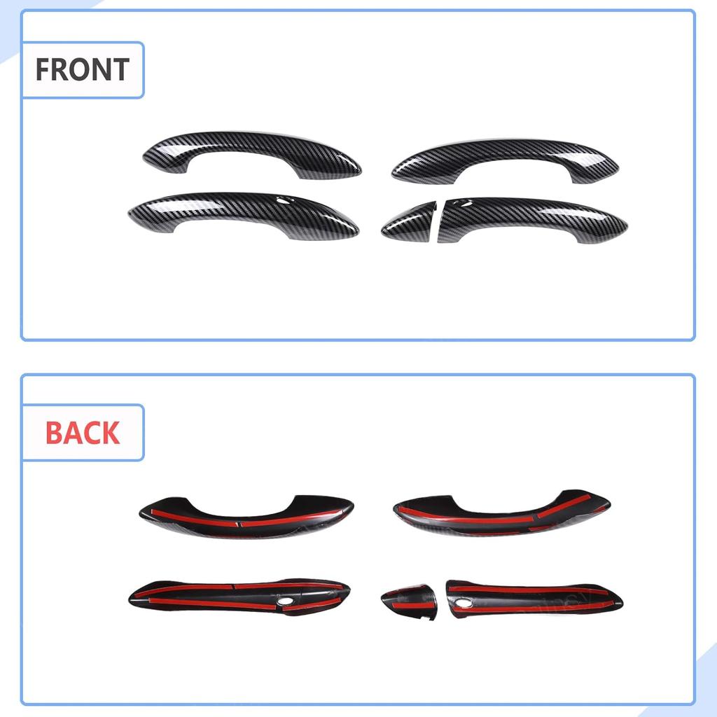 Aunginsy Exterior Door Grab Handle Trim Cover Compatible with Hyundai Tucson/Santa Cruz 2022-2024, Car Outside Front Rear Door Handle Panel