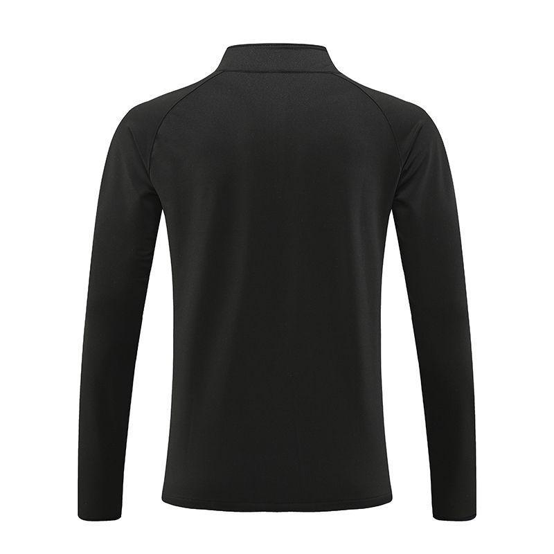Men's European & American Long Sleeve Stand Collar Half Zip T-Shirt for Autumn/Winter Running & Fitness