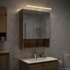 Bathroom Mirror Cabinet Rustic Oak Design 50 X 14.5 X 70 Cm