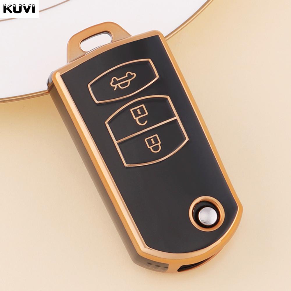 Fashion Tpu Car Folding Key Case Cover Shell For Mazda 3 5 6 Series M6 Rx8 Mx5 2 3 Button Protector Keyless Fob Bag Accessories