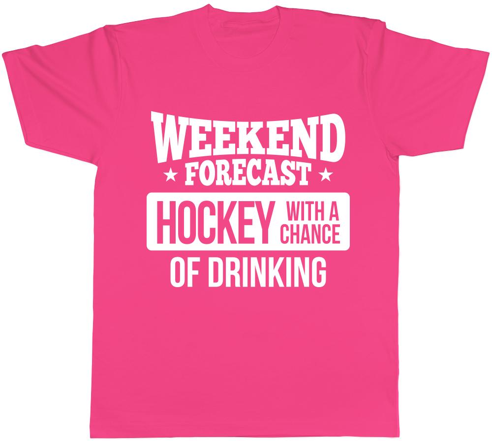 Weekend Forecast Hockey with a Chance of Drinking Unisexs Unisexs Ladies TShirt Tee