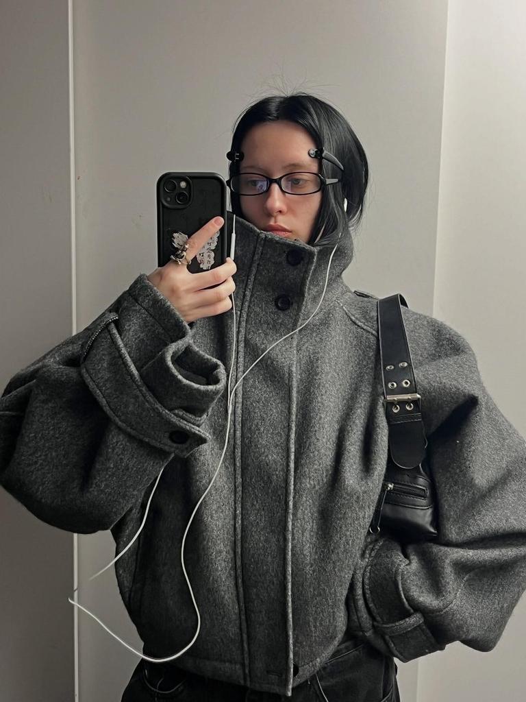 Giacca da Pendolare Donna Monopetto con Collo Rialzato - Collezione Autunno/Inverno 2025 Europea & Americana