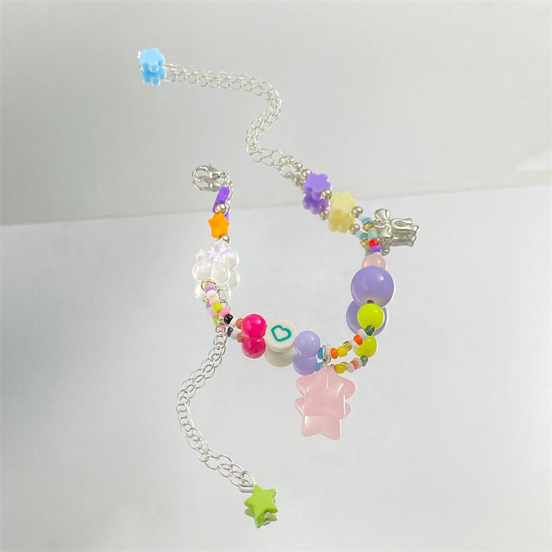 Candy Colorful Beaded Star Tassel Necklace