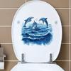 Vivid Watercolor Dolphin Ocean Toilet Sticker For Bedroom Living Bathroom Home Decoration