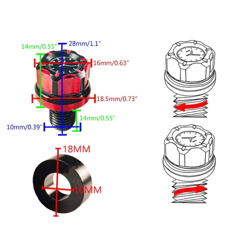 Aluminum Rear View Screws for Most Motorbike Scooter Rustproof Screws