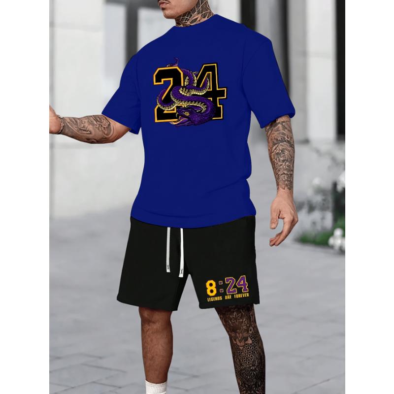 Sommer Herren Chicago-Thema Entspanntes Set Größe 32 Bedrucktes T-Shirt und Shorts Set Erwachsenen Sport Lässig Übergröße Zweiteiliges Set