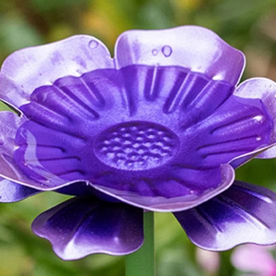 Metal Blomsterhavepæl Dekorativ Bi Vandingsstation Kolibri Fodder Mini Fuglebad Udendørs Bestøver Drikkeskål til Bier i Haven