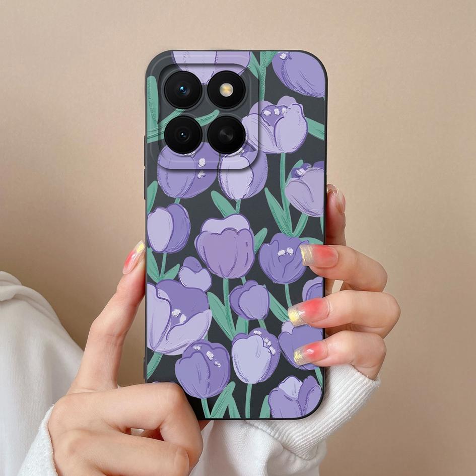 Hülle Für Huawei Honor X8c 7S 10i 20 20e 30 30S 50 50SE 60SE 70 Lite Pro Plus Hübsche Bunte Blume Flüssig Silikon Anti Rutsch Gehäuse Für Huawei Hülle