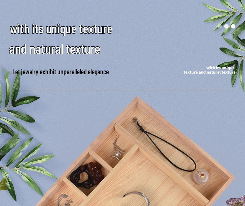 Japanese Style Solid Pine Wood Jewelry Display Tray