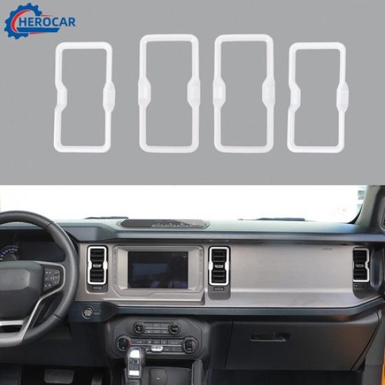 Air Conditioner Outlet Vent Trim Decoration Cover Trim For Ford Bronco 21+ White