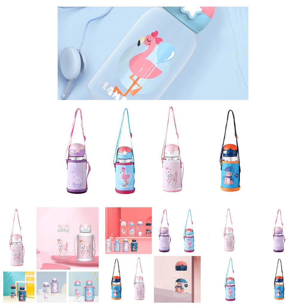 Creative Student Summer Water Bottle With Strap And Straw Leak-proof And Convenient