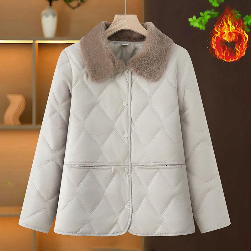 

Парки Женская Куртка Осень Зима Пуховик водонепроницаемый Хлопковое Пальто Женское Воротник-стойка Повседневная Короткая Теплая Верхняя Одежда Женская L бежевый