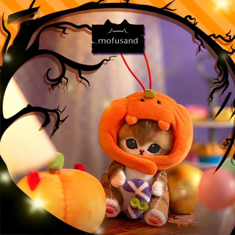 Adorable Mofusand Cat Pumpkin Plush Toy Pendant Cute Doll For Halloween Decor