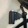 1PC Bat Lip Balm Holder Keychain PU Leather Wing Design Punk Style Accessory