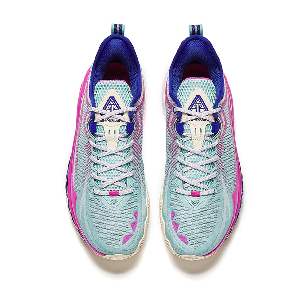 Anta Swagger 2 Cushioning Abrasion Resistant Rebound Low top Basketball Shoes Men's Green Pink Blue 912531106-5