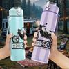 1PC Retro soldier male portrait print 750ml colorful plastic sports water bottle leakproof pop up lid with straw for outdoor work home use
