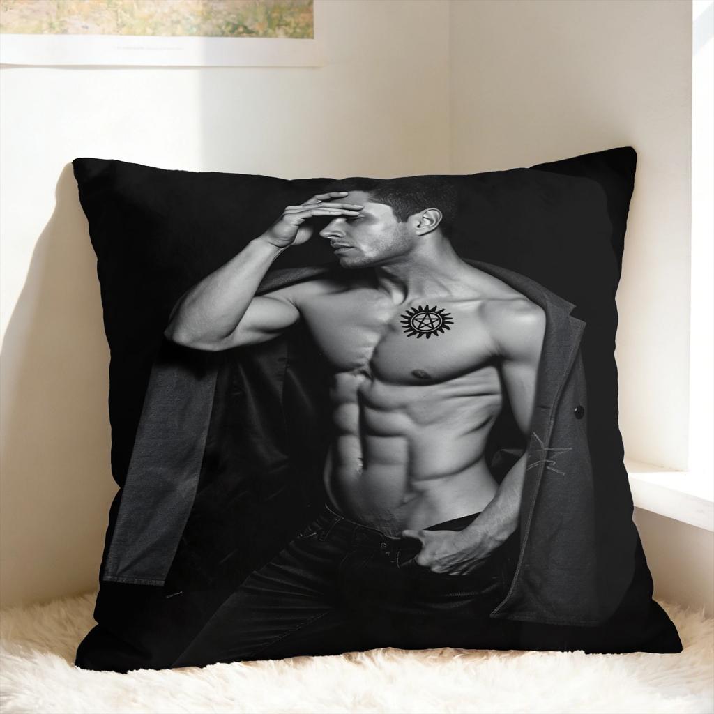 Sam Winchester Supernatural Collage Printed Pillow Cover Comfy Cushion Cover Vintage Pillow Case For Chair Sofa Home Decor
