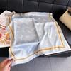 Versatile Equestrian Printed Scarf Simulation Silk Retro Premium Sunscreen Shawl Neck Square Scarf Silk Scarf Headscarf