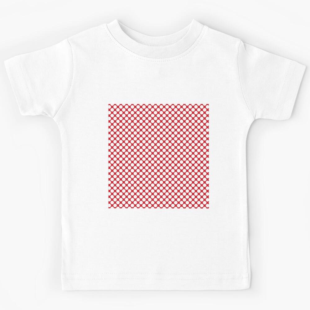 Retro style red and white polka dots pattern Kids T-Shirt 120