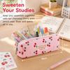Large Capacity Pencil Case Cherry Print Stationery Bag Kawaii Pencil Pouch  Students
