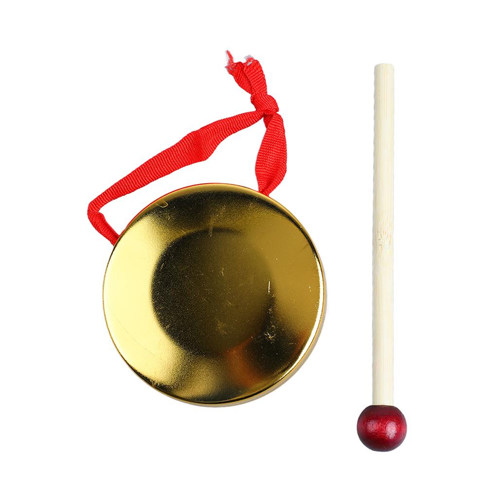 Hand Gong Mini Portable Musical Instrument Outdoor Toy with Mallet for Traditional Chinese
