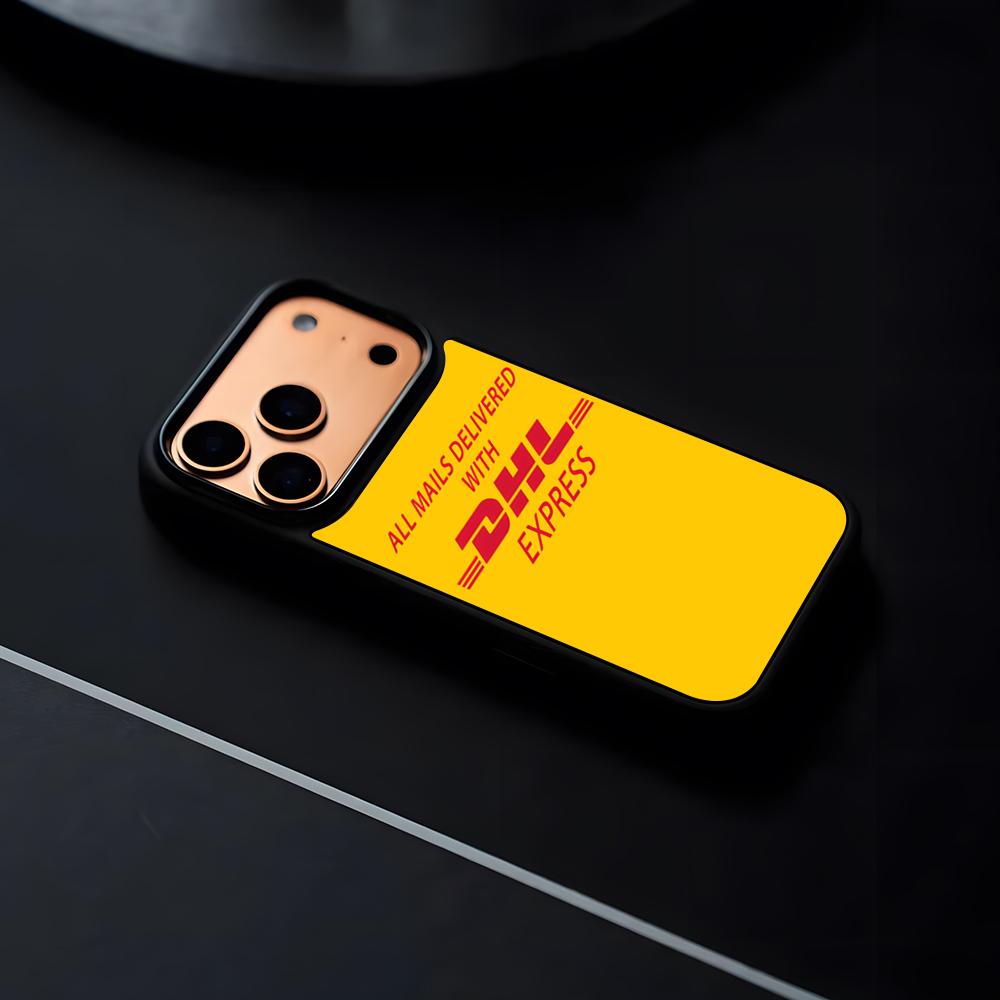 

Модный Чехол для Телефона INS D-DHL Логотип Для IPhone 17 16 15 14 13 12 Pro Max Plus Черная Рамка Жесткий Корпус iPhone17