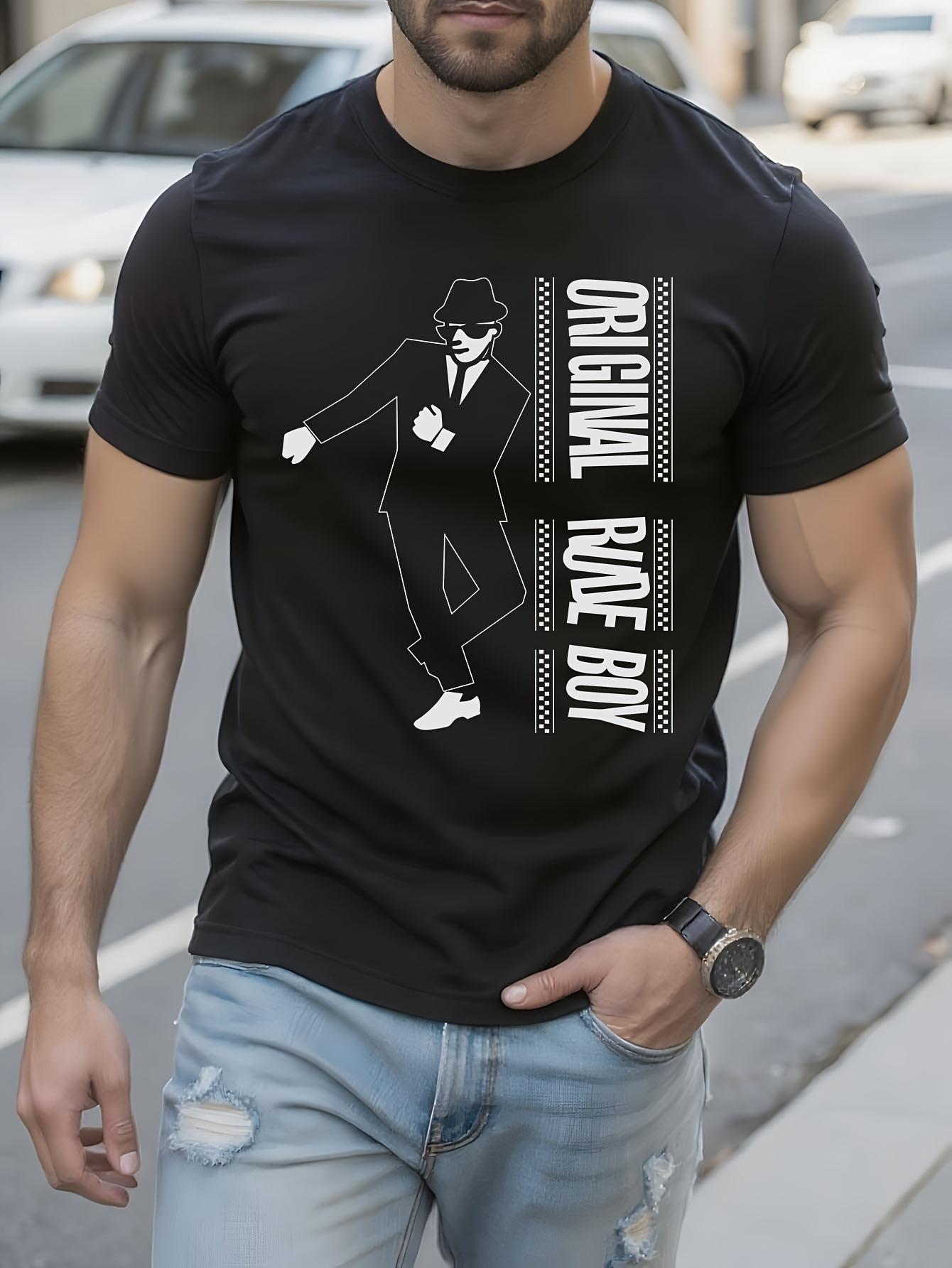 Original Rude Boy Retro SKA Graphic Tshirt - Black with W... S