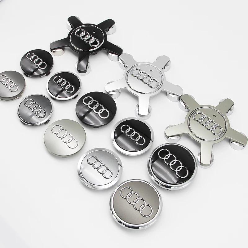 For Audi B5 4Pcs 135MM Car Hub Caps 4F0601165N For Audi A4 A5 A6 A7 Q3 Q5 A3 S5 Accessories Auto Wheel Center Cap Hubcap Rim Covers Styling