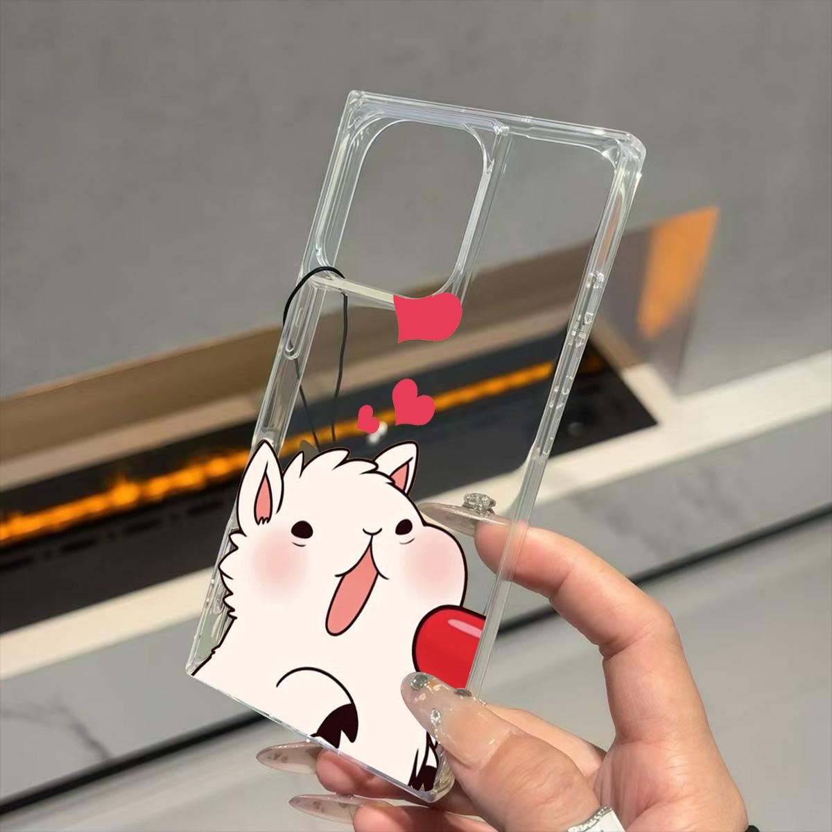 

Прозрачный квадратный чехол-трубка с защитой задней панели для iPhone 16 ProMax 11 14 Pro Max 15 Plus 13 12 с узором в виде сердец iphone 16