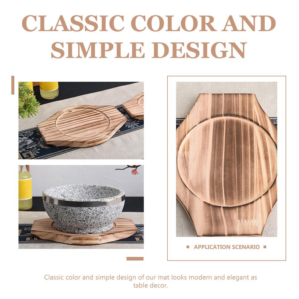 2Pcs Wooden Pot Mat for Hot Pot Multi-Function Casserole Holder Sturdy Heat Resistant Kitchen Accessory Reusable colore marrone chiaro