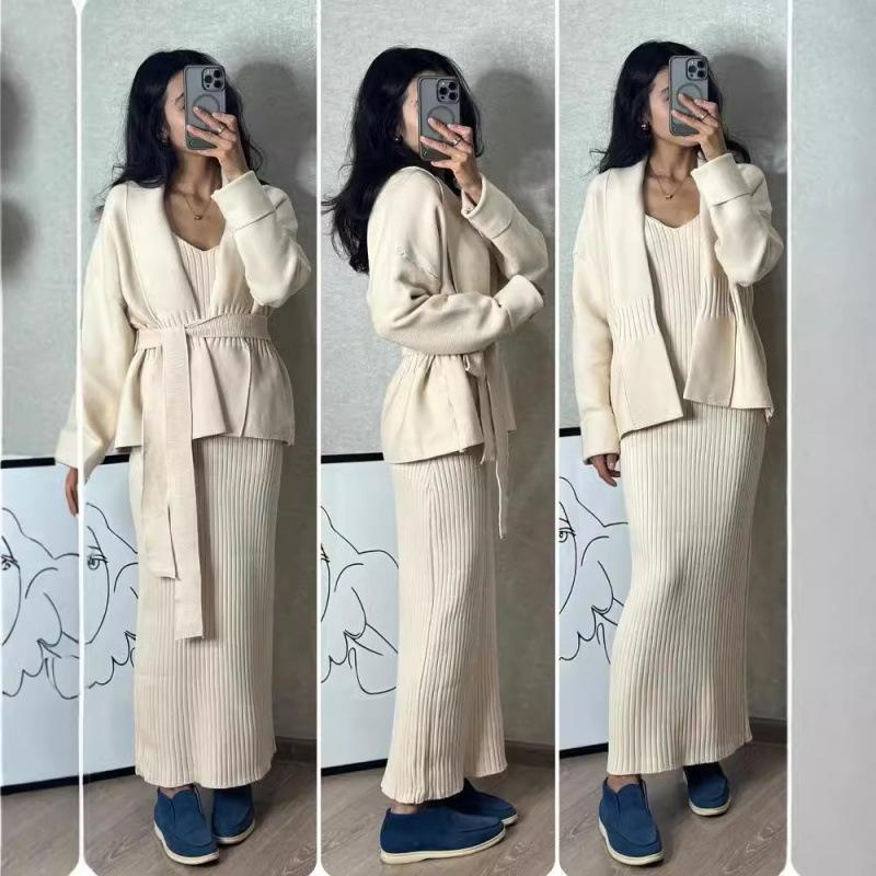 Cross-border Europe, America, Amazon women's clothing 2025 spring new fashion temperament knitted sweater casual suit women
