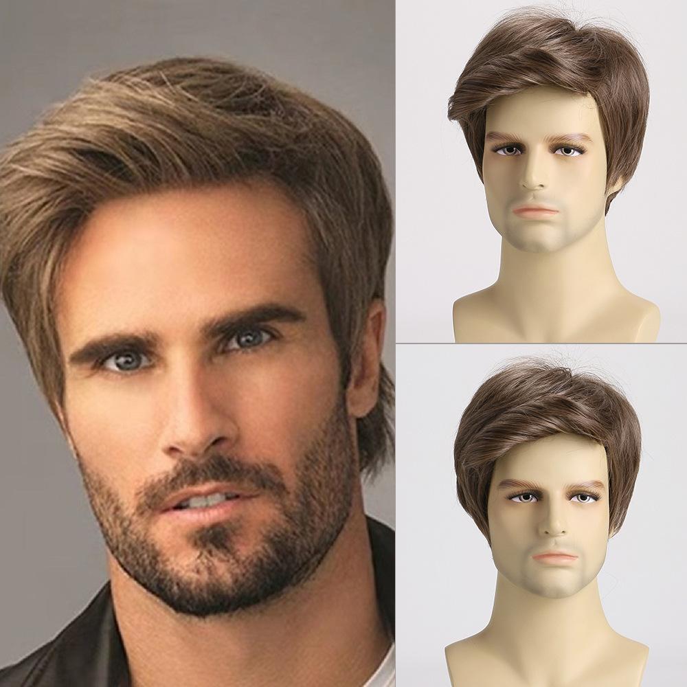 Wig European American Men's Fashionable Realistic Natural Handsome High-temperature Silk Short Head