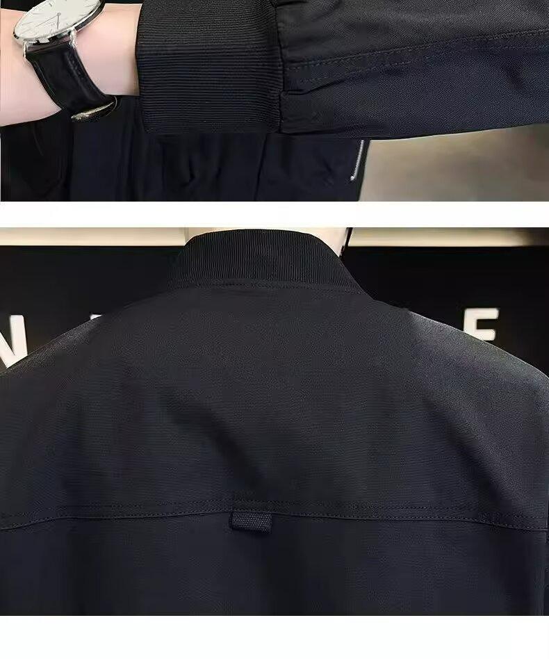 Herren Trendige Baseballkragenjacke - Einfarbige, Lässige & Vielseitige Reißverschluss-Oberbekleidung