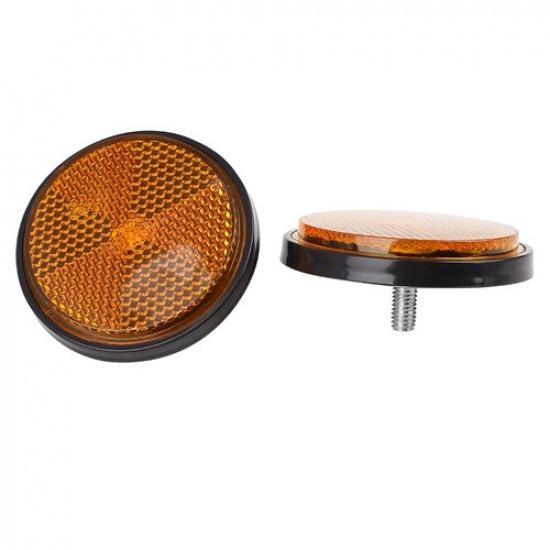4pcs M6x10 Orange Red Plastic Screw Mount Reflective Motorcycle Reflector